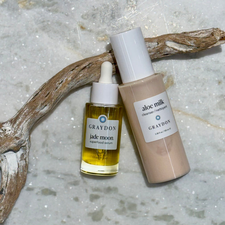 Radiance Ritual Duo: Aloe Milk Cleanser & Jade Moon Serum