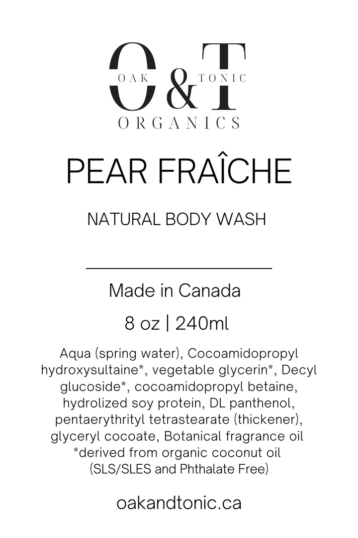 Oak & Tonic Organics | Pear Fraîche Body Wash