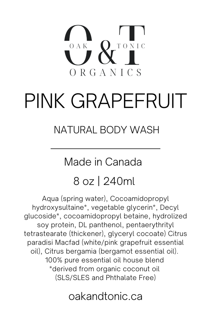 Oak & Tonic Organics | Pink Grapefruit Body Wash