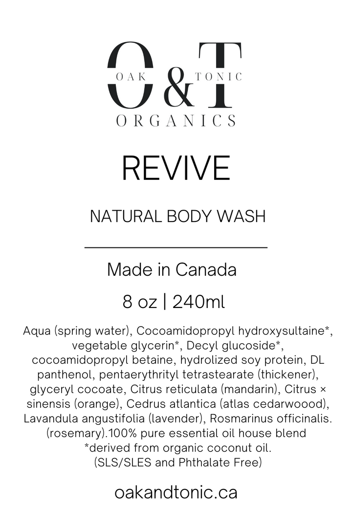 Oak & Tonic Organics | Revive Body Wash