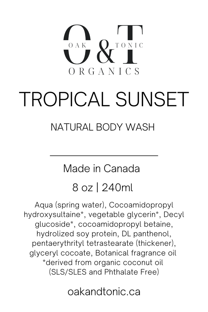 Oak & Tonic Organics | Tropical Sunset Body Wash